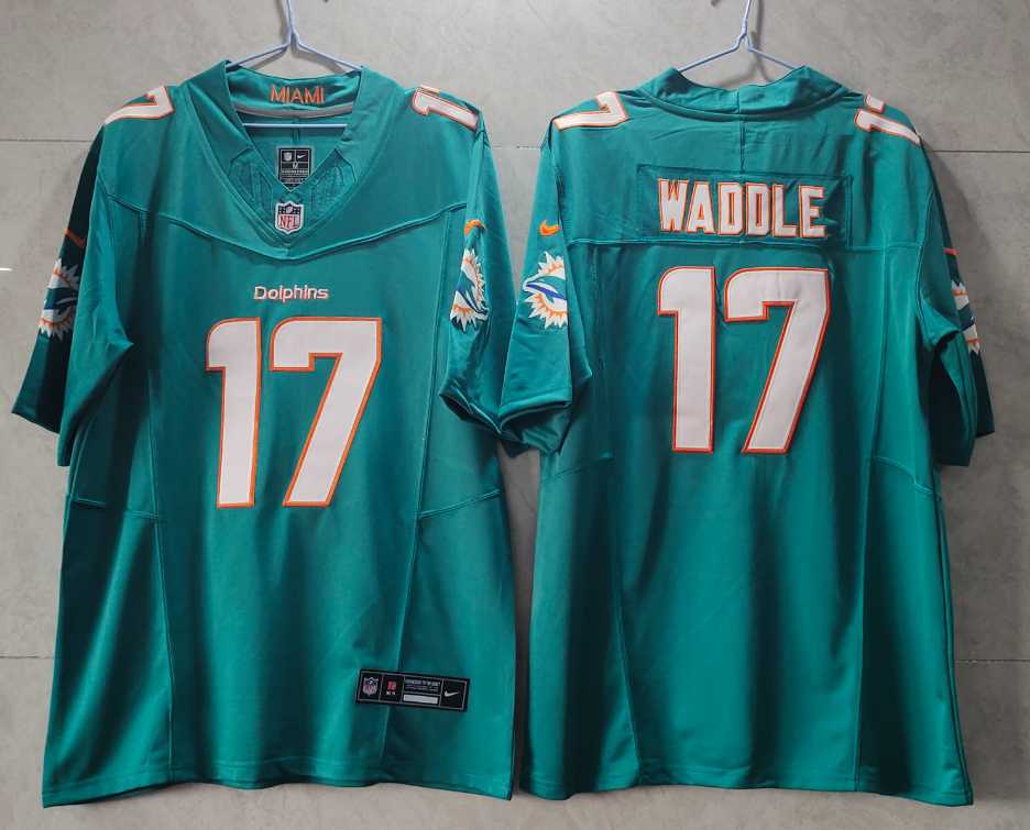 Mens Miami Dolphins #17 Jaylen Waddle Green 2023 FUSE Vapor Limited Throwback Stitched Jersey->miami dolphins->NFL Jersey